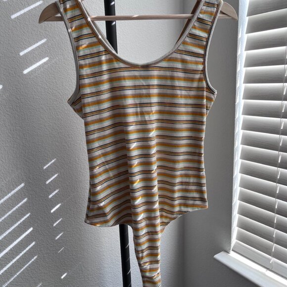 Wild Fable Ribbed Striped Knot-Front Bodysuit – Size M - Picture 3 of 3